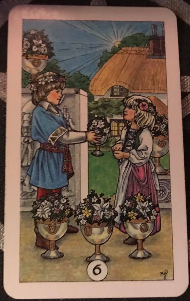 The 6 of Cups ~ Robin Wood Tarot Deck