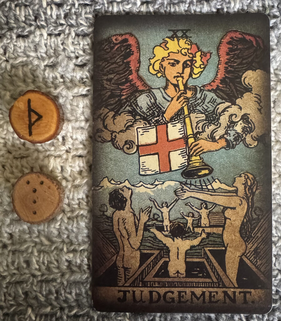 Runes: Thurisaz, Caput Draconis
Card: Judgment