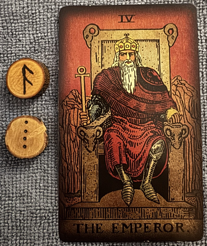Runes: Ansuz, Via
Card: The Emperor