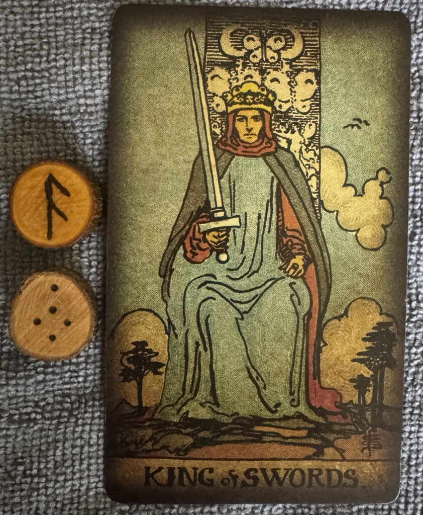 Runes: Ansuz, Puer
Card: King of Swords